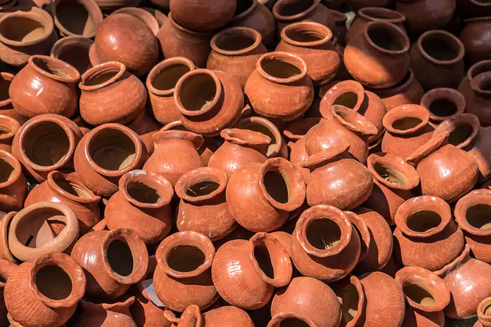 Close up of raw terracotta clay